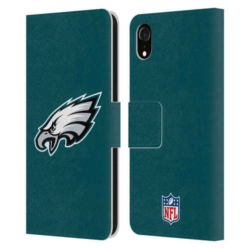 NFL Philadelphia Eagles Logo Plain Leather Book Wallet Case Cover For Apple iPhone XR NFL Philadelphia Eagles Logo Plain Leather Book Wallet Case Cover For Apple iPhone XR