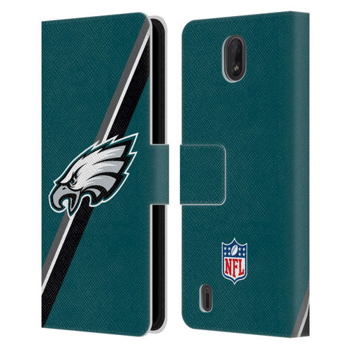 NFL Philadelphia Eagles Logo Stripes Leather Book Wallet Case Cover For Nokia C01 Plus/C1 2nd Edition