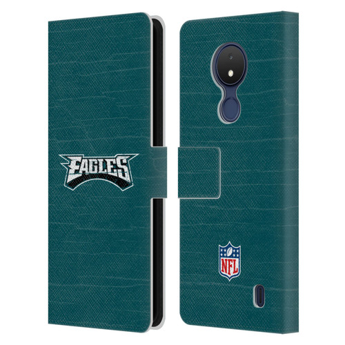 NFL Philadelphia Eagles Logo Distressed Look Leather Book Wallet Case Cover For Nokia C21