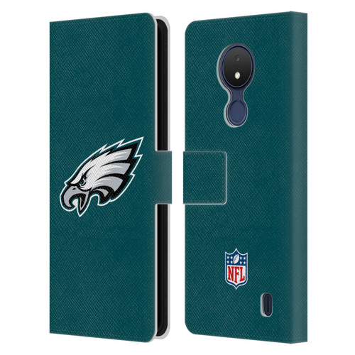 NFL Philadelphia Eagles Logo Plain Leather Book Wallet Case Cover For Nokia C21