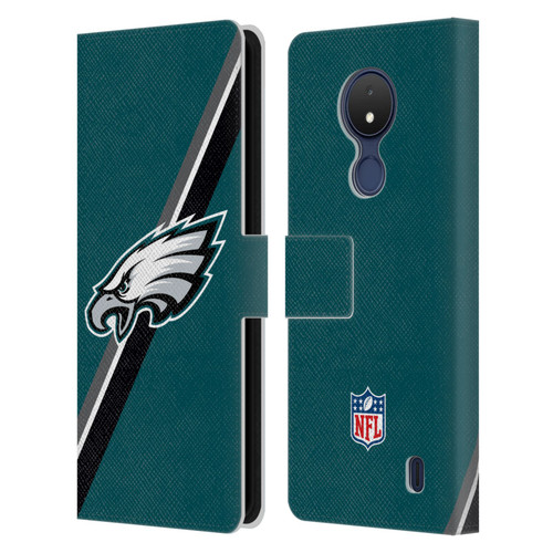 NFL Philadelphia Eagles Logo Stripes Leather Book Wallet Case Cover For Nokia C21