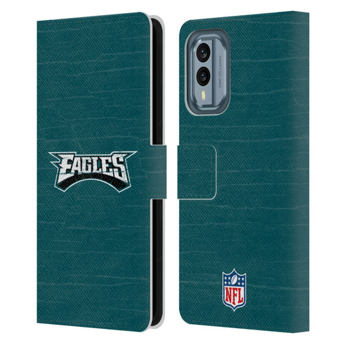 NFL Philadelphia Eagles Logo Distressed Look Leather Book Wallet Case Cover For Nokia X30