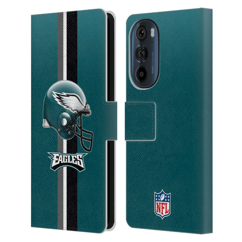 NFL Philadelphia Eagles Logo Helmet Leather Book Wallet Case Cover For Motorola Edge 30