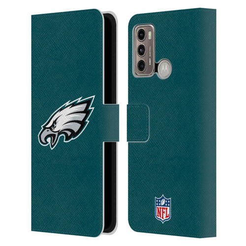 NFL Philadelphia Eagles Logo Plain Leather Book Wallet Case Cover For Motorola Moto G60 / Moto G40 Fusion