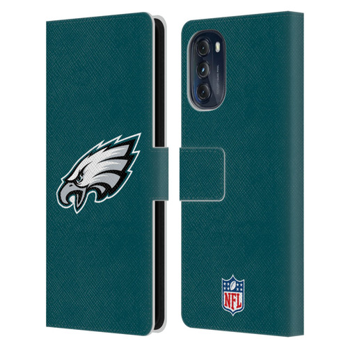 NFL Philadelphia Eagles Logo Plain Leather Book Wallet Case Cover For Motorola Moto G (2022)