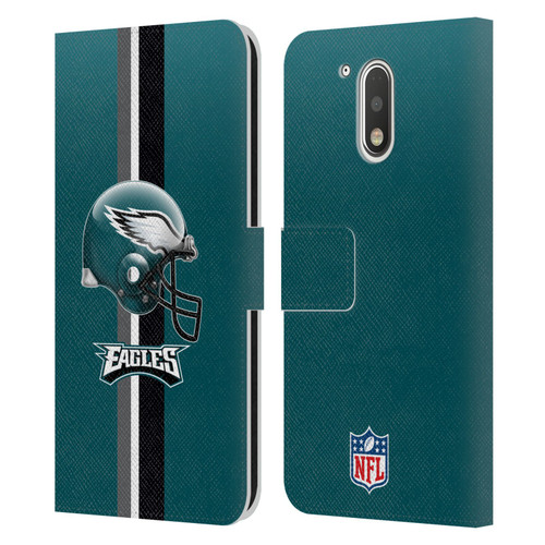 NFL Philadelphia Eagles Logo Helmet Leather Book Wallet Case Cover For Motorola Moto G41
