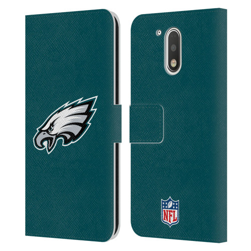 NFL Philadelphia Eagles Logo Plain Leather Book Wallet Case Cover For Motorola Moto G41