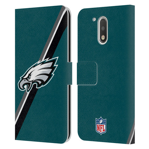 NFL Philadelphia Eagles Logo Stripes Leather Book Wallet Case Cover For Motorola Moto G41