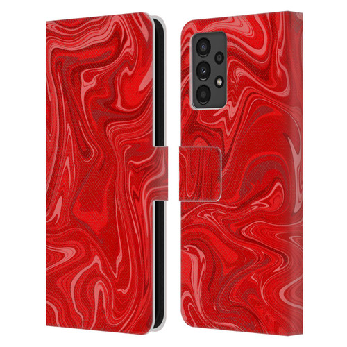 Suzan Lind Marble 2 Red Leather Book Wallet Case Cover For Samsung Galaxy A13 (2022)