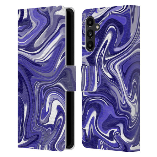 Suzan Lind Marble 2 Dark Violet Leather Book Wallet Case Cover For Samsung Galaxy A13 5G (2021)