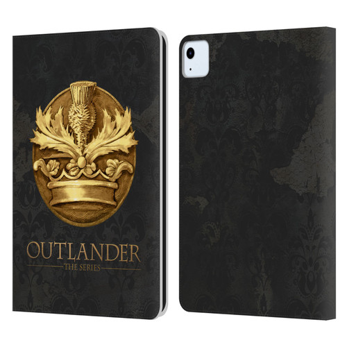 Outlander Seals And Icons Scotland Thistle Leather Book Wallet Case Cover For Apple iPad Air 2020 / 2022