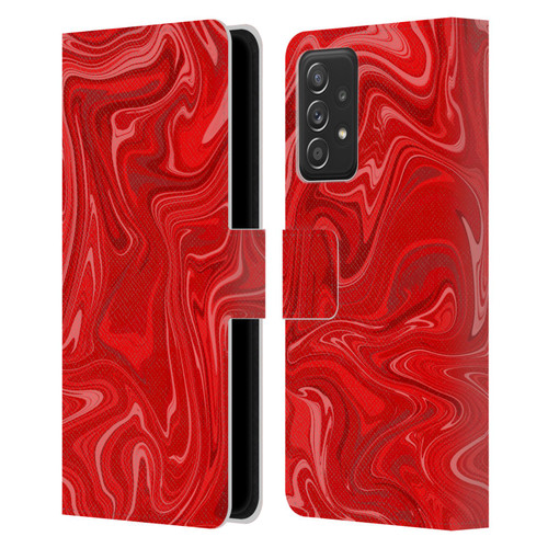 Suzan Lind Marble 2 Red Leather Book Wallet Case Cover For Samsung Galaxy A53 5G (2022)
