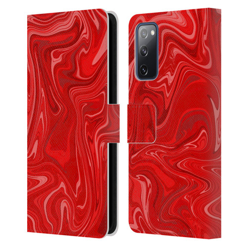 Suzan Lind Marble 2 Red Leather Book Wallet Case Cover For Samsung Galaxy S20 FE / 5G