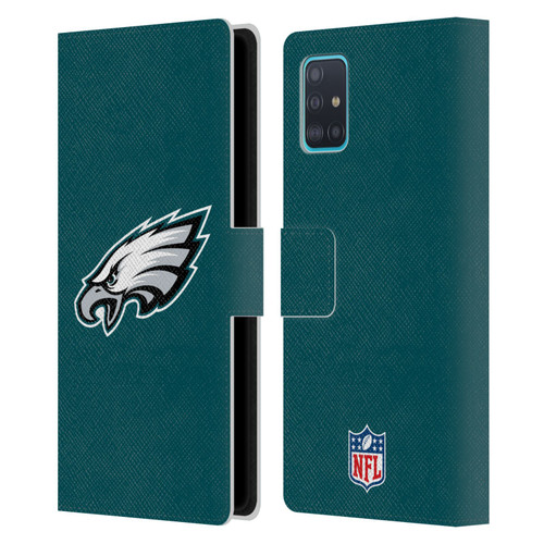 NFL Philadelphia Eagles Logo Plain Leather Book Wallet Case Cover For Samsung Galaxy A51 (2019)