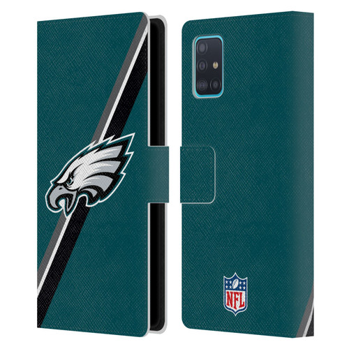 NFL Philadelphia Eagles Logo Stripes Leather Book Wallet Case Cover For Samsung Galaxy A51 (2019)