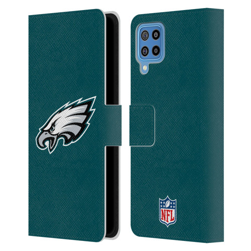 NFL Philadelphia Eagles Logo Plain Leather Book Wallet Case Cover For Samsung Galaxy F22 (2021)