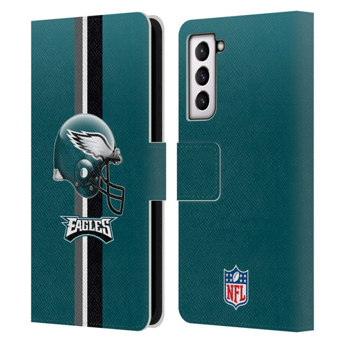 NFL Philadelphia Eagles Logo Helmet Leather Book Wallet Case Cover For Samsung Galaxy S21 5G