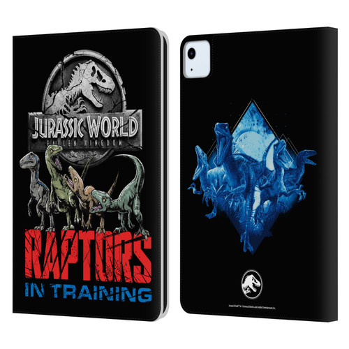 Jurassic World Fallen Kingdom Key Art Raptors In Training Leather Book Wallet Case Cover For Apple iPad Air 2020 / 2022