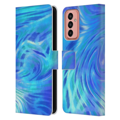 Suzan Lind Tie Dye 2 Deep Blue Leather Book Wallet Case Cover For Samsung Galaxy M13 (2022)