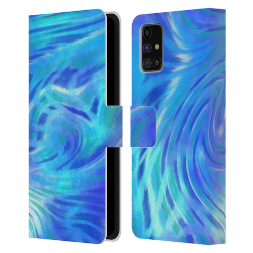 Suzan Lind Tie Dye 2 Deep Blue Leather Book Wallet Case Cover For Samsung Galaxy M31s (2020)