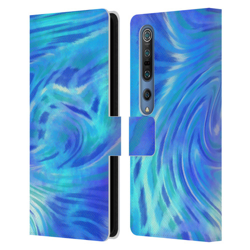 Suzan Lind Tie Dye 2 Deep Blue Leather Book Wallet Case Cover For Xiaomi Mi 10 5G / Mi 10 Pro 5G