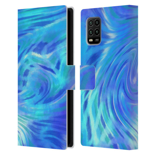 Suzan Lind Tie Dye 2 Deep Blue Leather Book Wallet Case Cover For Xiaomi Mi 10 Lite 5G