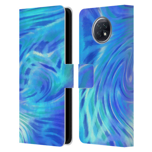 Suzan Lind Tie Dye 2 Deep Blue Leather Book Wallet Case Cover For Xiaomi Redmi Note 9T 5G