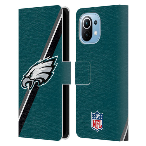 NFL Philadelphia Eagles Logo Stripes Leather Book Wallet Case Cover For Xiaomi Mi 11