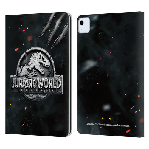 Jurassic World Fallen Kingdom Logo Dinosaur Claw Leather Book Wallet Case Cover For Apple iPad Air 2020 / 2022