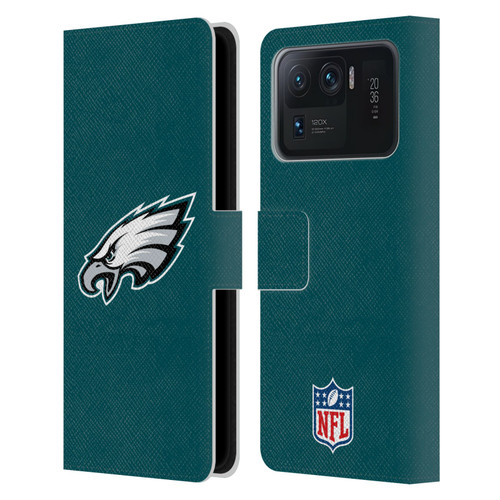 NFL Philadelphia Eagles Logo Plain Leather Book Wallet Case Cover For Xiaomi Mi 11 Ultra