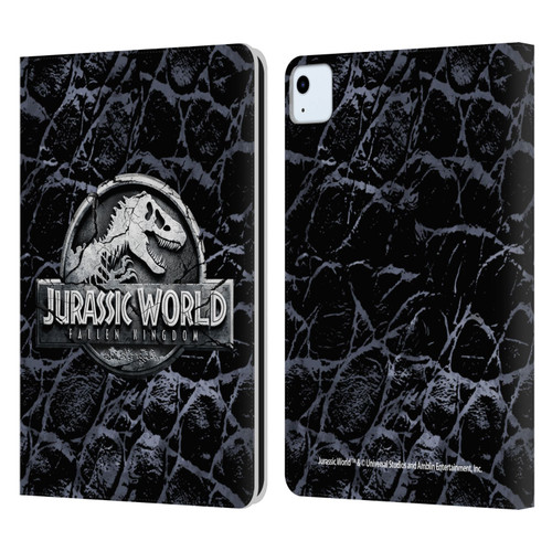 Jurassic World Fallen Kingdom Logo Dinosaur Scale Leather Book Wallet Case Cover For Apple iPad Air 2020 / 2022