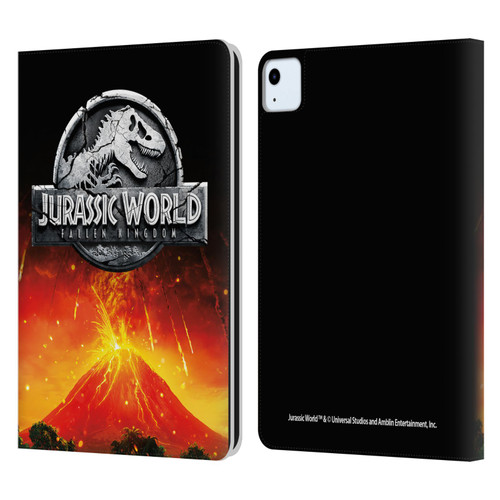 Jurassic World Fallen Kingdom Logo Volcano Eruption Leather Book Wallet Case Cover For Apple iPad Air 11 2020/2022/2024