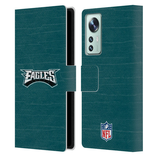 NFL Philadelphia Eagles Logo Distressed Look Leather Book Wallet Case Cover For Xiaomi 12
