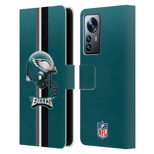 NFL Philadelphia Eagles Logo Helmet Leather Book Wallet Case Cover For Xiaomi 12 Pro