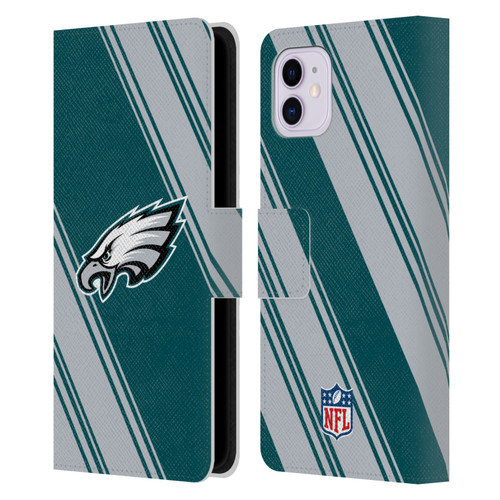 NFL Philadelphia Eagles Artwork Stripes Leather Book Wallet Case Cover For Apple iPhone 11