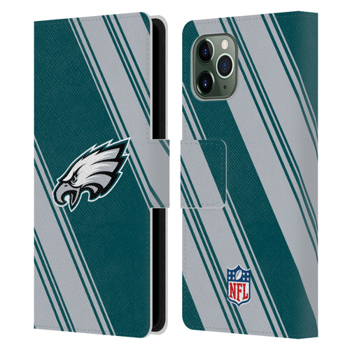 NFL Philadelphia Eagles Artwork Stripes Leather Book Wallet Case Cover For Apple iPhone 11 Pro