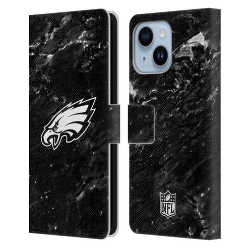NFL Philadelphia Eagles Artwork Marble Leather Book Wallet Case Cover For Apple iPhone 14 Plus