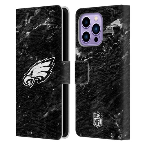 NFL Philadelphia Eagles Artwork Marble Leather Book Wallet Case Cover For Apple iPhone 14 Pro Max