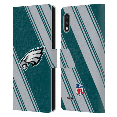 NFL Philadelphia Eagles Artwork Stripes Leather Book Wallet Case Cover For LG K22