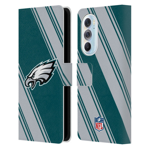 NFL Philadelphia Eagles Artwork Stripes Leather Book Wallet Case Cover For Motorola Edge X30