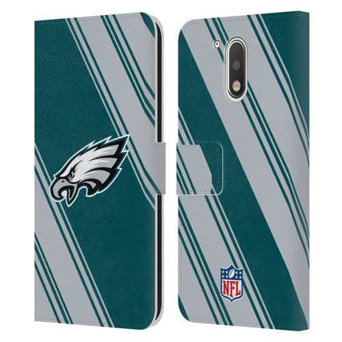 NFL Philadelphia Eagles Artwork Stripes Leather Book Wallet Case Cover For Motorola Moto G41