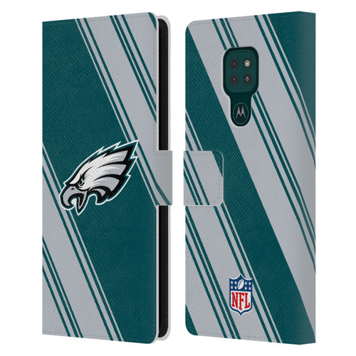 NFL Philadelphia Eagles Artwork Stripes Leather Book Wallet Case Cover For Motorola Moto G9 Play