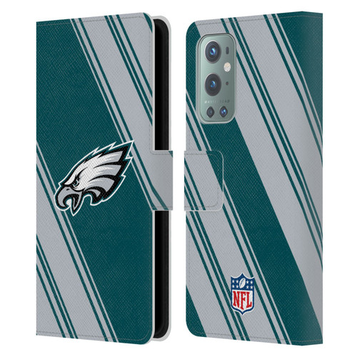 NFL Philadelphia Eagles Artwork Stripes Leather Book Wallet Case Cover For OnePlus 9