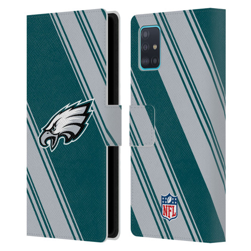 NFL Philadelphia Eagles Artwork Stripes Leather Book Wallet Case Cover For Samsung Galaxy A51 (2019)