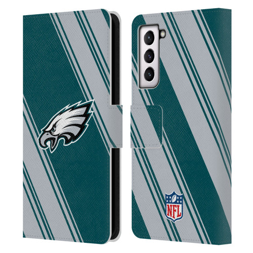 NFL Philadelphia Eagles Artwork Stripes Leather Book Wallet Case Cover For Samsung Galaxy S21 5G