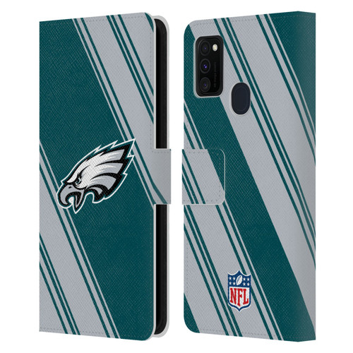 NFL Philadelphia Eagles Artwork Stripes Leather Book Wallet Case Cover For Samsung Galaxy M30s (2019)/M21 (2020)
