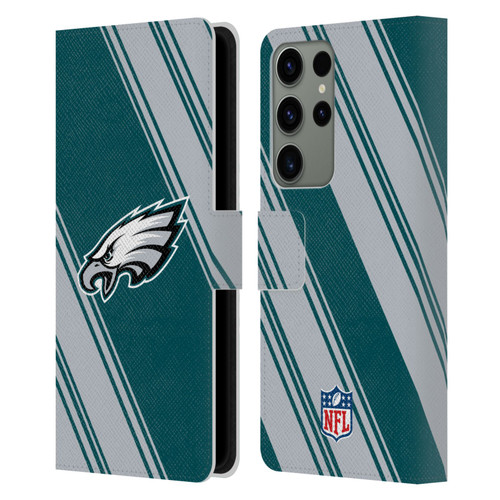 NFL Philadelphia Eagles Artwork Stripes Leather Book Wallet Case Cover For Samsung Galaxy S23 Ultra 5G