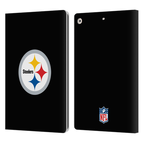 NFL Pittsburgh Steelers Logo Plain Leather Book Wallet Case Cover For Apple iPad 10.2 2019/2020/2021