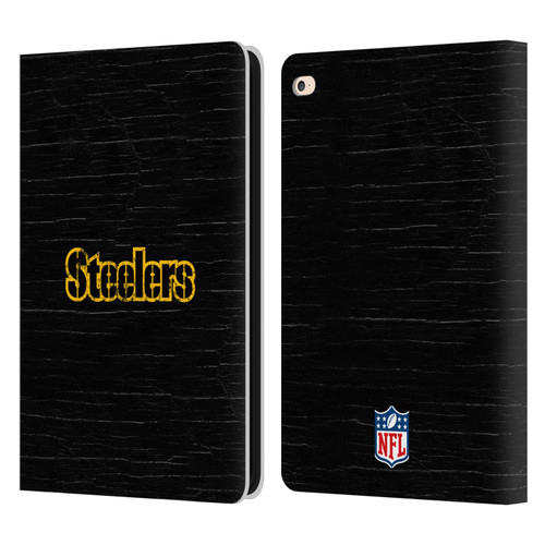 NFL Pittsburgh Steelers Logo Distressed Look Leather Book Wallet Case Cover For Apple iPad Air 2 (2014)