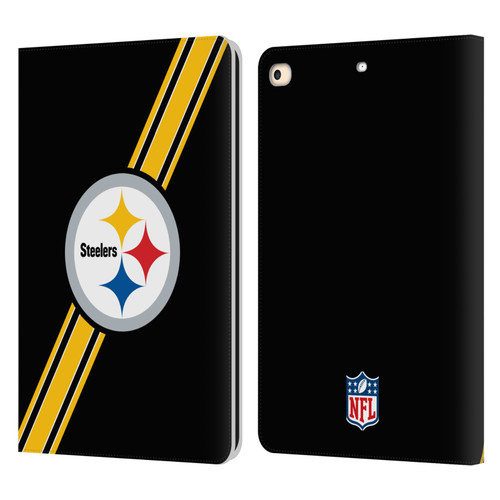 NFL Pittsburgh Steelers Logo Stripes Leather Book Wallet Case Cover For Apple iPad 9.7 2017 / iPad 9.7 2018